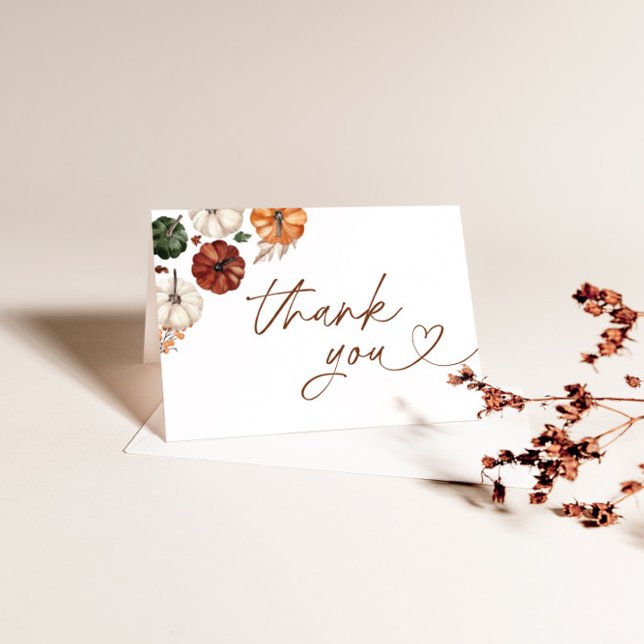 Pumpkin Baby Shower Thank You Card, Boho Fall Baby (Creator Uploaded)