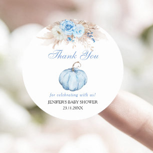 Pumpkin Baby Shower Thank you Classic Round Sticker