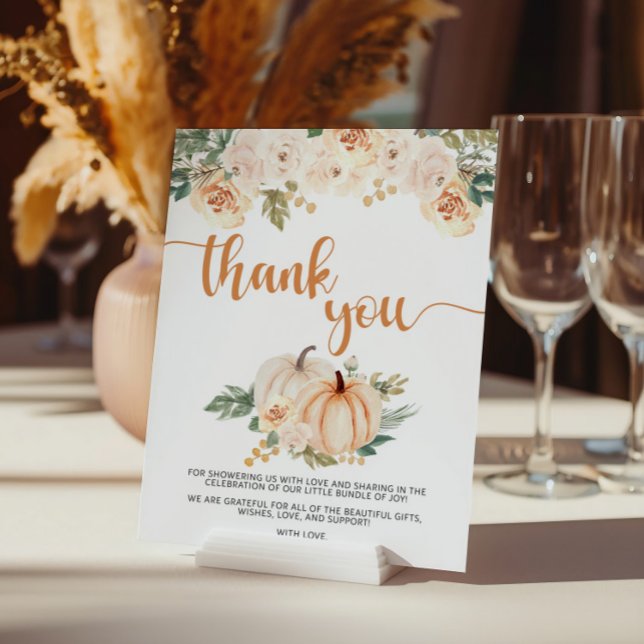Pumpkin Baby Shower Thank You Sign (Creator Uploaded)
