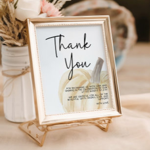 Pumpkin Baby Shower Thank You Sign