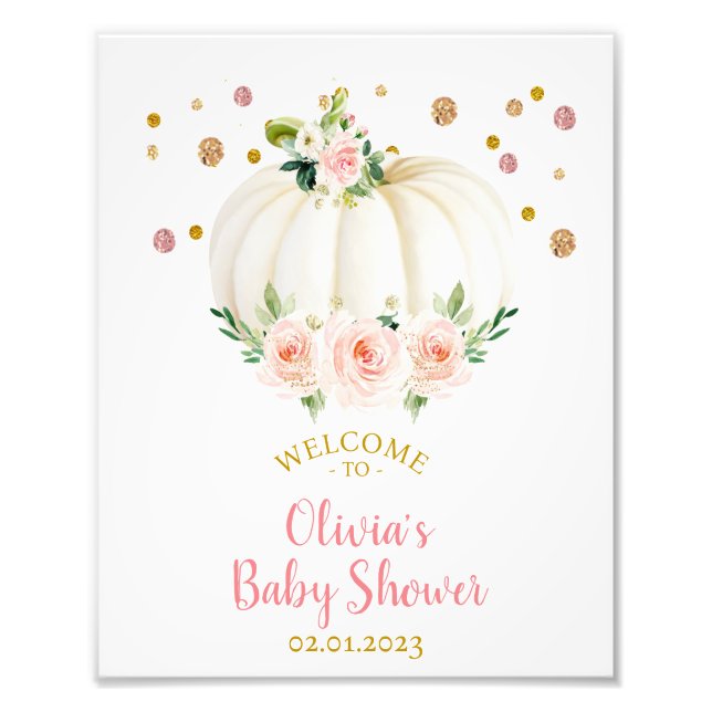 Pumpkin Baby Shower Welcome Sign (Front)