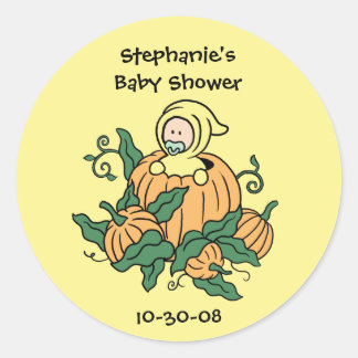 Pumpkin Baby Sticker - Baby Shower