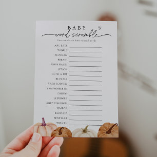 Pumpkin Baby Word Scramble Game Invitation