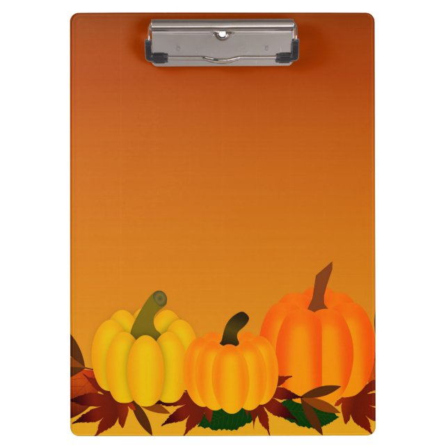 Pumpkin Background Modern Elegant Clipboard (Front)