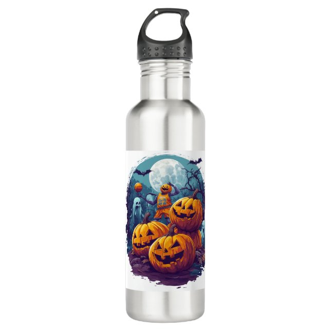 Pumpkin Basketball Showdown 710 Ml Water Bottle (Front)