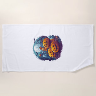 Pumpkin Basketball Showdown Beach Towel