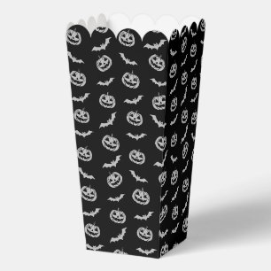 Pumpkin Bat Trick or Treat Black Pattern Favour Box