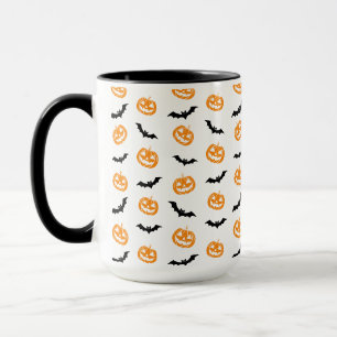 Pumpkin Bat Trick or Treat Light Pattern Mug