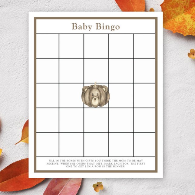 Pumpkin bear - Baby shower bingo game (Creator Uploaded)