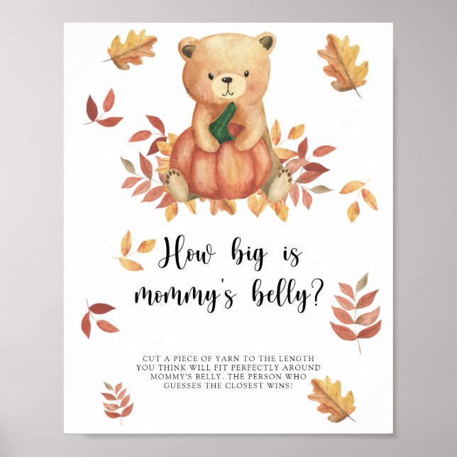 Pumpkin bear, How big is mummy's belly game Poster (Front)
