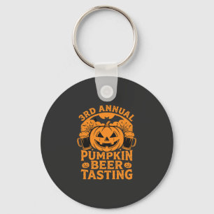 Pumpkin Beer Tasting Halloween Party Design Key Ring