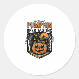Pumpkin Beer Tasting Vintage Halloween Event Shirt Classic Round Sticker