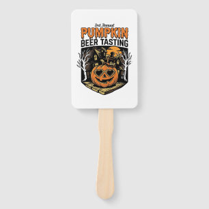 Pumpkin Beer Tasting Vintage Halloween Event Shirt Hand Fan