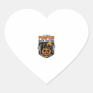 Pumpkin Beer Tasting Vintage Halloween Event Shirt Heart Sticker