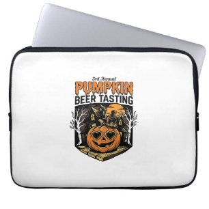 Pumpkin Beer Tasting Vintage Halloween Event Shirt Laptop Sleeve