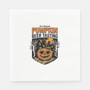 Pumpkin Beer Tasting Vintage Halloween Event Shirt Napkin