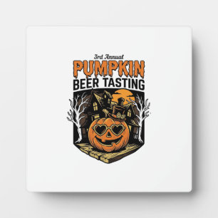Pumpkin Beer Tasting Vintage Halloween Event Shirt Plaque