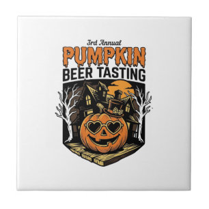 Pumpkin Beer Tasting Vintage Halloween Event Shirt Tile