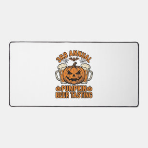 Pumpkin Beer Tasting Vintage Halloween Shirt Desig Desk Mat