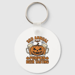 Pumpkin Beer Tasting Vintage Halloween Shirt Desig Key Ring