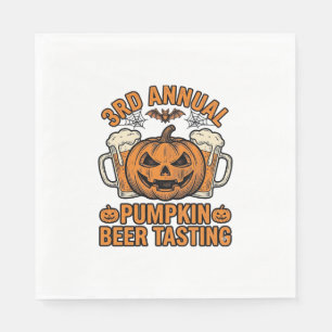 Pumpkin Beer Tasting Vintage Halloween Shirt Desig Napkin