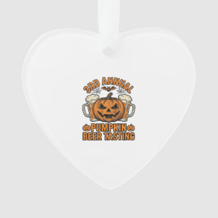 Pumpkin Beer Tasting Vintage Halloween Shirt Desig Ornament