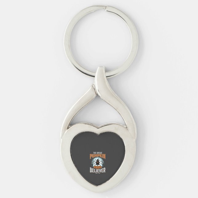 Pumpkin Believer Halloween Graphic Key Ring (Front)