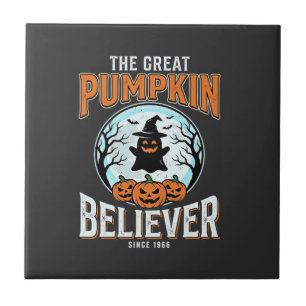 Pumpkin Believer Halloween Graphic Tile