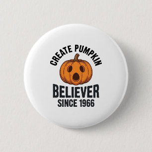 Pumpkin Believer Since 1966 Vintage Halloween Desi 6 Cm Round Badge