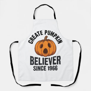 Pumpkin Believer Since 1966 Vintage Halloween Desi Apron