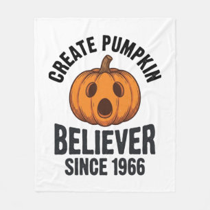 Pumpkin Believer Since 1966 Vintage Halloween Desi Fleece Blanket