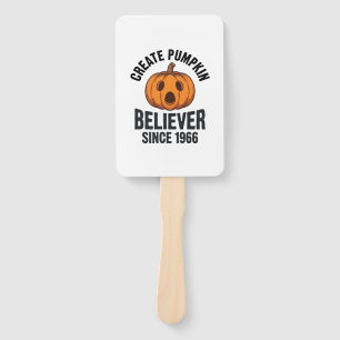 Pumpkin Believer Since 1966 Vintage Halloween Desi Hand Fan