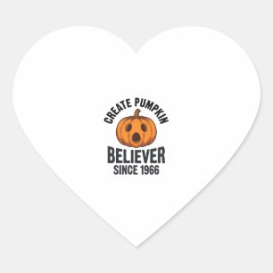 Pumpkin Believer Since 1966 Vintage Halloween Desi Heart Sticker