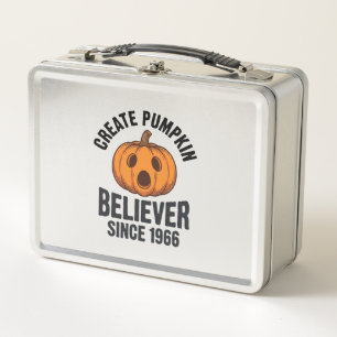 Pumpkin Believer Since 1966 Vintage Halloween Desi Metal Lunch Box