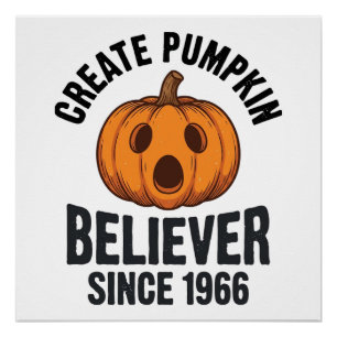 Pumpkin Believer Since 1966 Vintage Halloween Desi Poster
