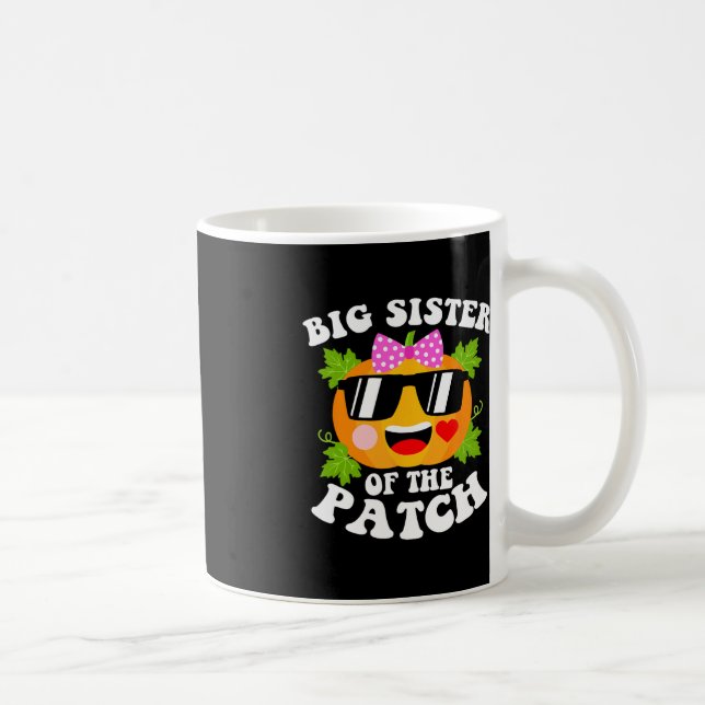 Pumpkin Big Sister Of The Patch  Fun Halloween Fam Coffee Mug (Right)