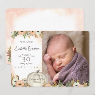 Pumpkin Birth Announcement and Thank you