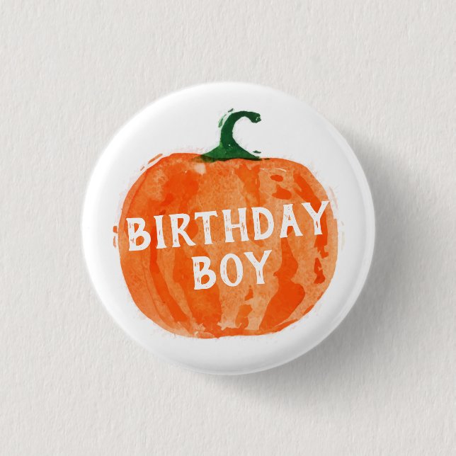 Pumpkin Birthday Button (Front)