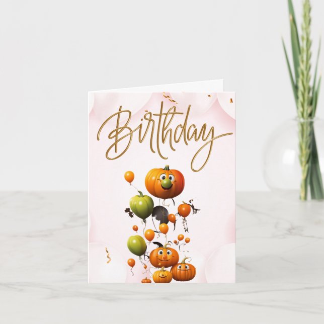 Pumpkin Birthday Delight: Birthday Card (Front)
