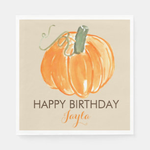 Pumpkin birthday fall birthday napkin
