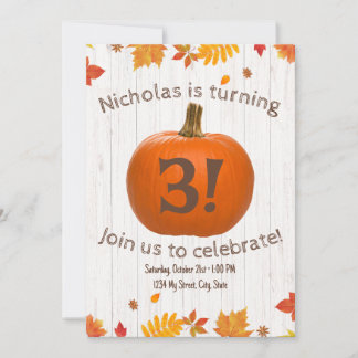 Pumpkin Birthday Invitation