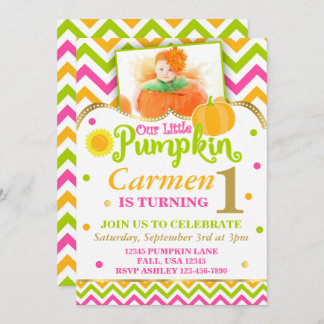 Pumpkin Birthday Invitation