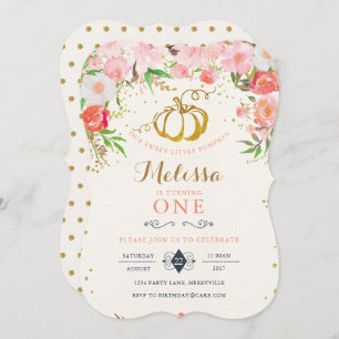 Pumpkin Birthday Invitation