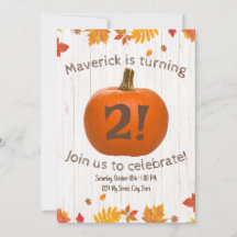 Pumpkin Birthday Invitation
