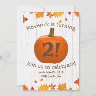 Pumpkin Birthday Invitation