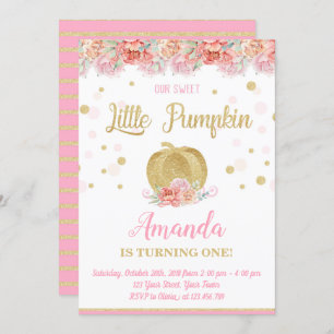 Pumpkin Birthday Invitation