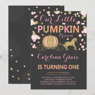 Pumpkin Birthday Invitation Pumpkin Princess Party