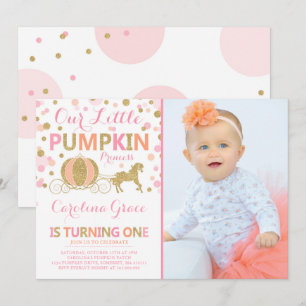Pumpkin Birthday Invitation Pumpkin Princess Party
