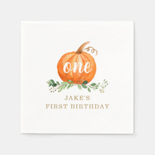 Pumpkin Birthday Napkin Any Age