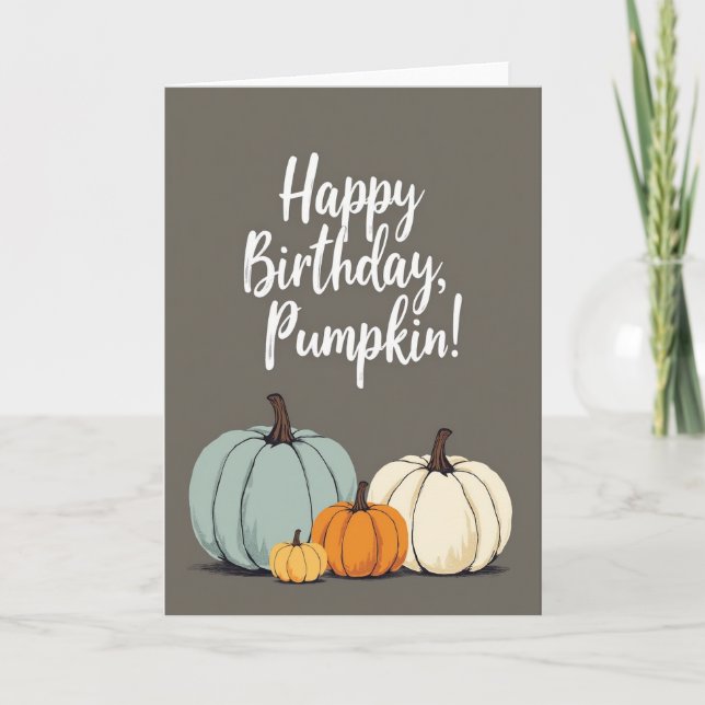 Pumpkin Birthday Script Card (Front)